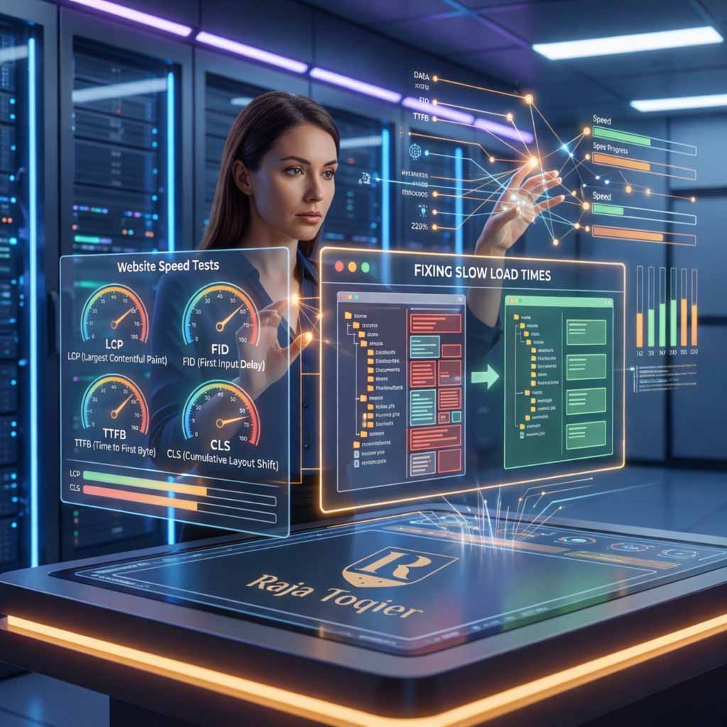 Professional website speed test performance analysis dashboard
