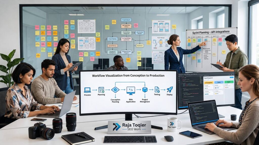 Custom web application development process from planning to launch