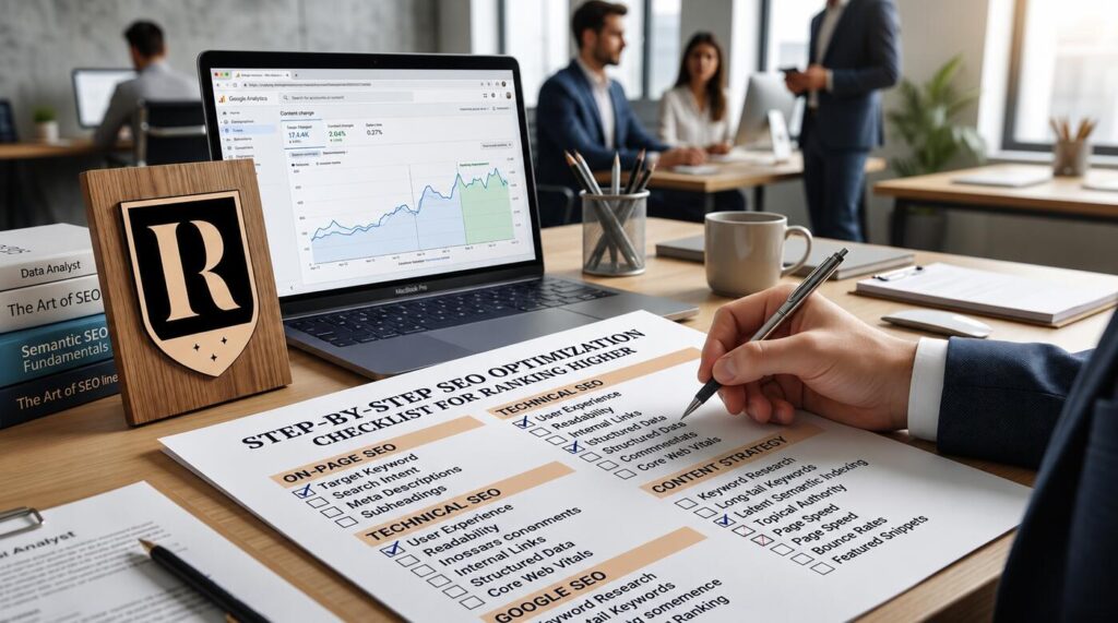 step-by-step SEO optimization checklist for ranking higher in search results
